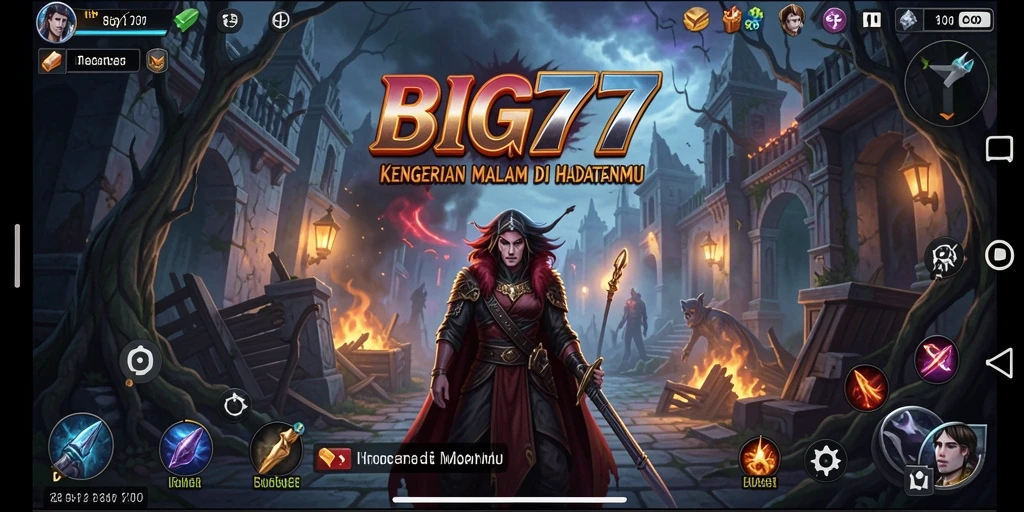 Screenshot gameplay BIG77 dengan suasana Horror yang mencekam.