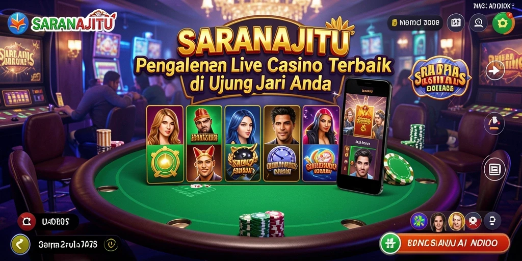 Screenshot utama SARANAJITU menampilkan gameplay Live Casino yang seru dan interaktif.