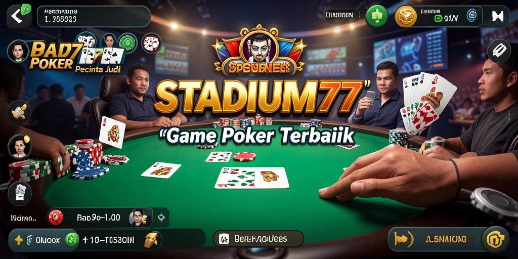 Tampilan gameplay menarik dalam STADIUM77 saat bermain Poker.